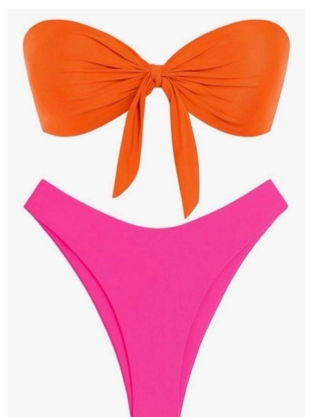 Orange & Pink Bandeau Bikini Set | Size S | NWOT